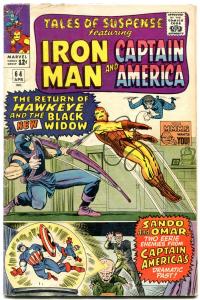 Tales Of Suspense #64 1965-iron Man/captain America-marvel-hawkeye VG