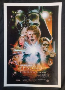 Zombie Wars Episode III - Star Wars Parody Movie Poster SIGNED by Matt Busch