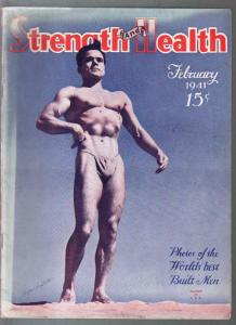 Strength and Health 2/1941-pre WWII-male & female body builders-VG