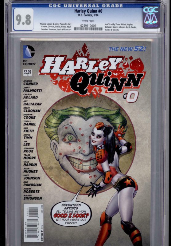 HARLEY QUINN #0, CGC = 9.8, NM/M, Amanda Conner, Adam Hughes, more CGC in store