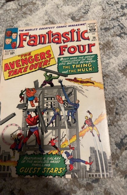 Fantastic Four #26 (1964)Avengers/FF vs the hulk Nice Fn+ copy