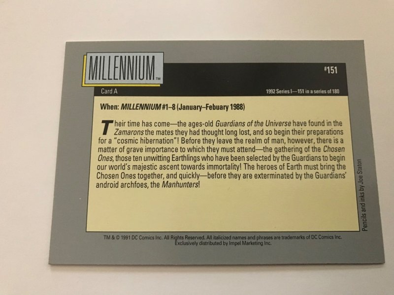 MILLENNIUM #151 card : 1992 DC Universe Series 1, NM/M, Impel, Great Battles