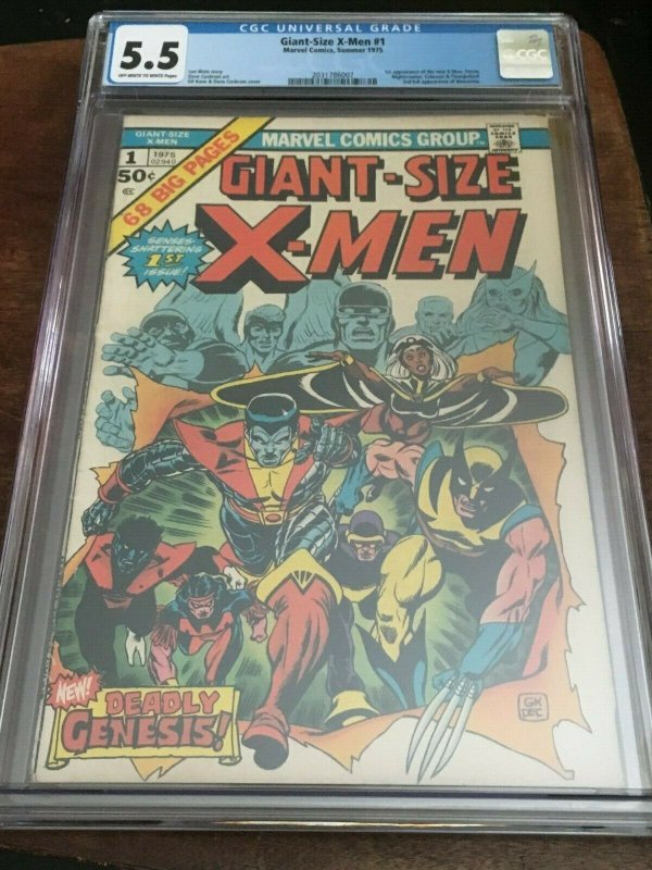 GIANT SIZE X-MEN #1 CGC 5.5 1ST COLOSSUS 1ST STORM 2ND WOLVERINE -BRONZE AGE KEY