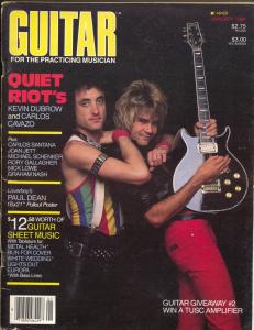 Guitar #3 1/1984-Kevin Dobrow & Carlos Cavazo cover-Quiet Riot-Joan Jett-G