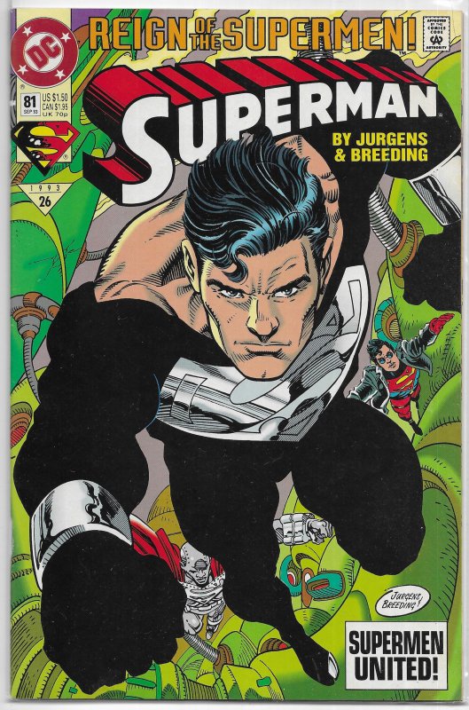 Superman (vol. 2, 1987) # 81 FN/VF (Reign of the Supermen) Jurgens, Supergirl