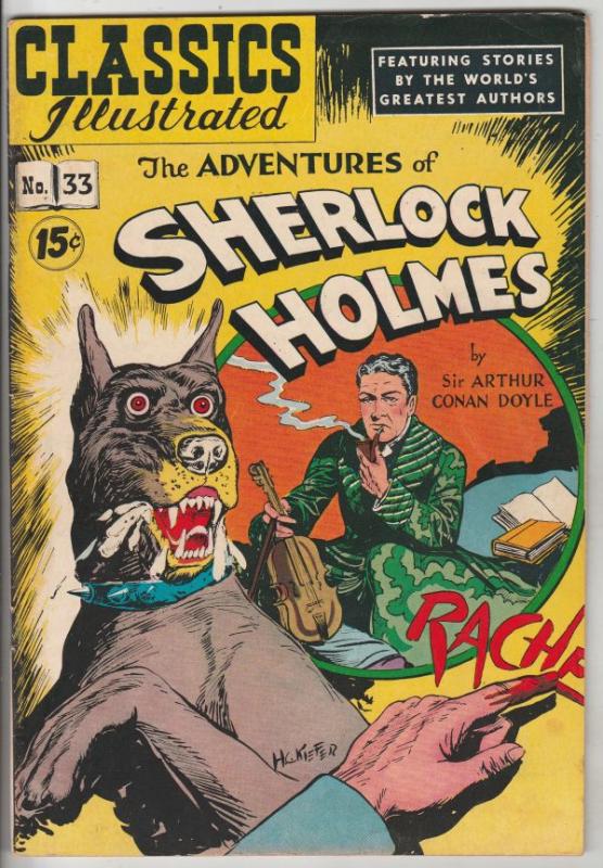 Classics Illustrated #33 (Nov-51) FN/VF Mid-High-Grade Sherlock Holmes, Docto...