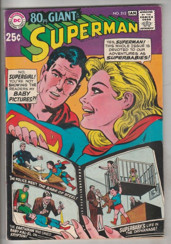 Superman #212 (Dec-68) VF/NM High-Grade Superman, Supergirl, Superbaby