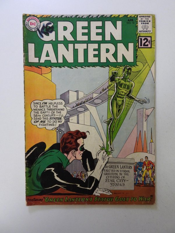 Green Lantern #12 (1962) VG+ condition ink on cover