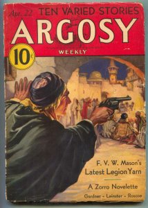 Argosy Pulp April 22 1933- Zorro Novelette- Max Brand