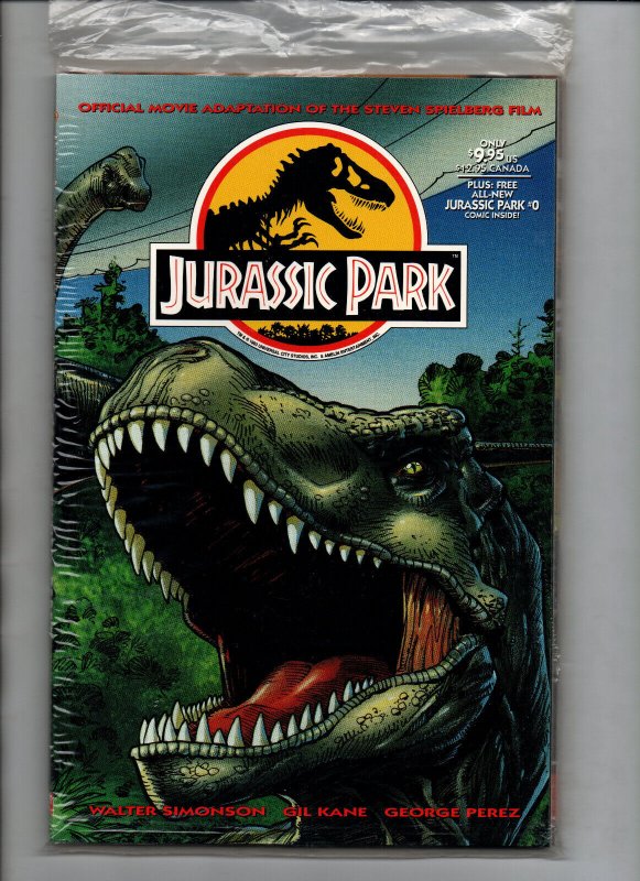 Jurassic Park Official Movie Adaptation Trade Paperback + #0 Polybag Sealed - NM