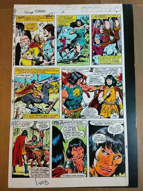 King Conan #2 page 9 Color Guide by George Roussos