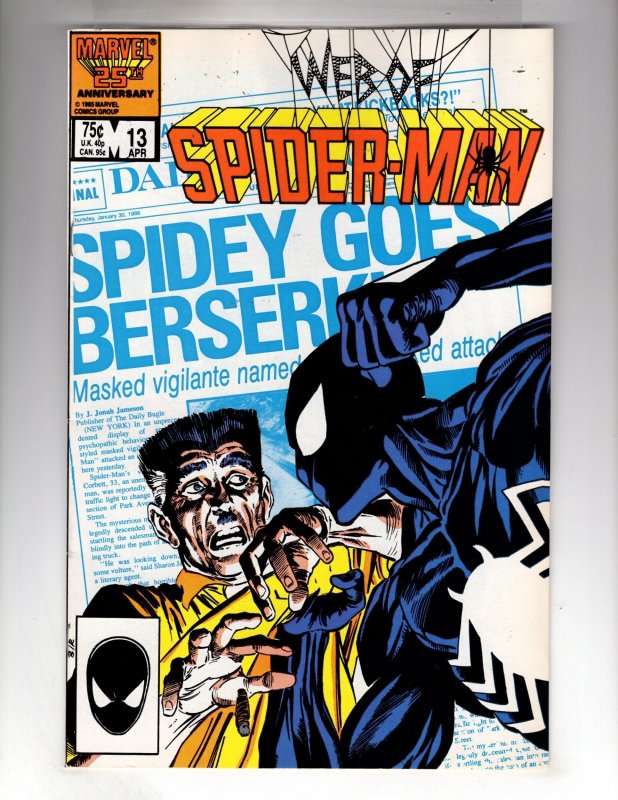 Web of Spider-Man #13 (1986) Black Costume! /  ID#207