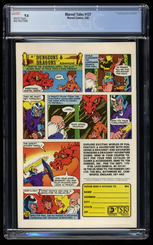 Marvel Tales #137 CGC NM+ 9.6 Newsstand Variant Amazing Fantasy #15 Spider-Man!