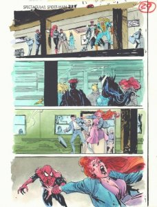 Spectacular Spider-Man #228 p.29 Color Guide Art - Spidey vs MJ by John Kalisz