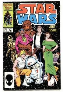 STAR WARS COMICS #107-RARE FINAL ISSUE-MARVEL-1986 vf/nm