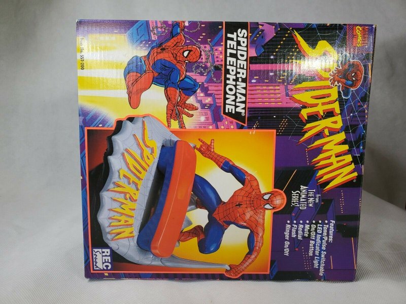 Spider-Man Animated Series Corded Telephone Vintage Mint 1994 Marvel Comics