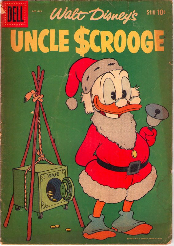 Uncle Scrooge #24 - Dell Walt Disney Santa/Christmas Cover - 1959 (Grade 4.0) WH