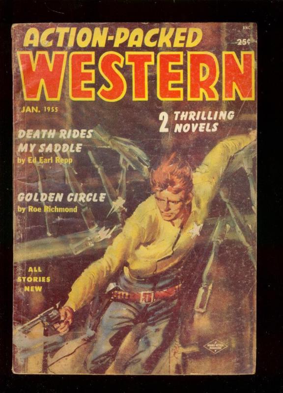 ACTION-PACKED WESTERN PULP JAN 1955-KIT CARSON STORY- VG