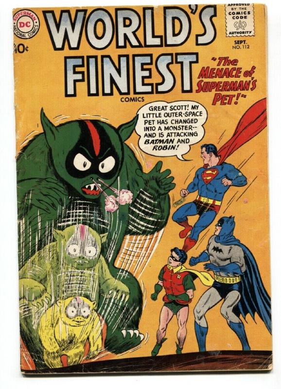 WORLD'S FINEST #112-1960-DC-BATMAN-SUPERMAN-ROBIN-vg-