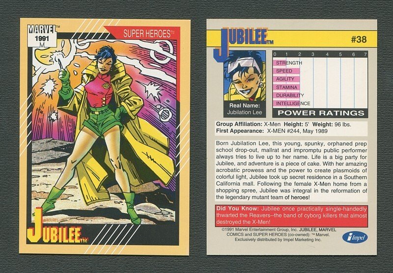 1991 Marvel Comics II  Card  #38 ( Jubilee )  NM-MT