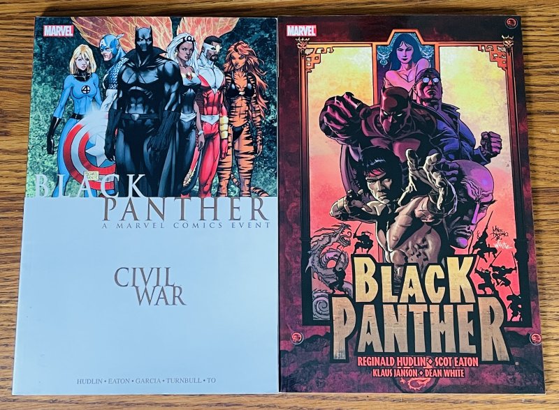 LOT OF 2 BLACK PANTHER TPBs CIVIL WAR #1 2016 & BAD MUTHA 2006 1ST PRINTS Marvel