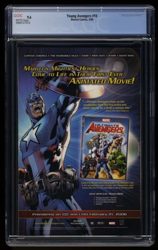 Young Avengers #10 CGC NM+ 9.6 White Pages 1st Tommy Shepherd!