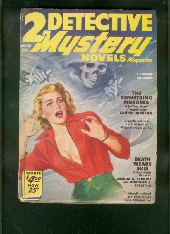 TWO DETECTIVE MYSTERY NOVELS-WINT 1951-SKULL-HEADLIGHT  VG 