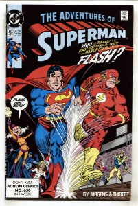 Adventures of Superman #463-- comic book--1990-- Flash Superman Race--VF/NM