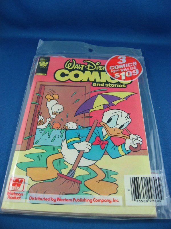 WALT DISNEY COMICS AND STORIES SEALED PREPACK WHITMAN 487-489