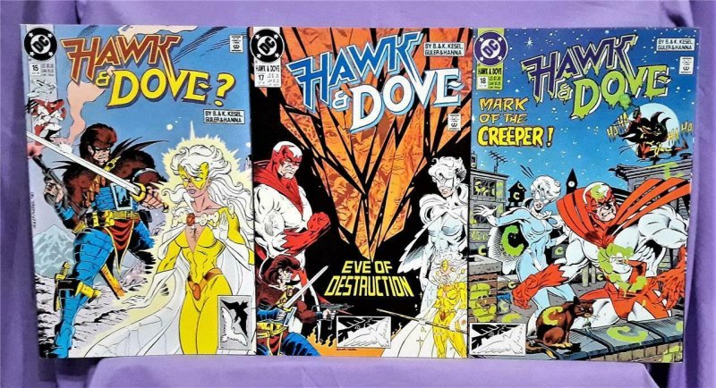 Barbra and Karl Kesel HAWK & DOVE #15 #17 #18 Greg Guler The Creeper (DC, 1990)!