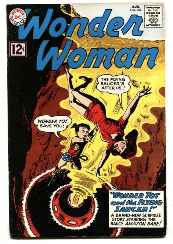 WONDER WOMAN #132 19620-DC COMICS-FLYING SAUCER COVER -fn+
