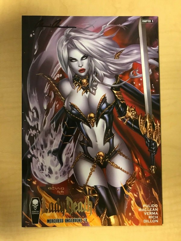 Lady Death: Merciless Onslaught #1 Premiere GOLD FOIL Variant Cover by EBAS