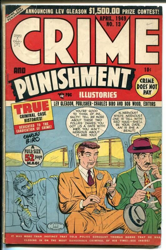 Crime and Punishment #13 1949-Lev Gleason-Hop-Head Harris-Violent-Murder-VG