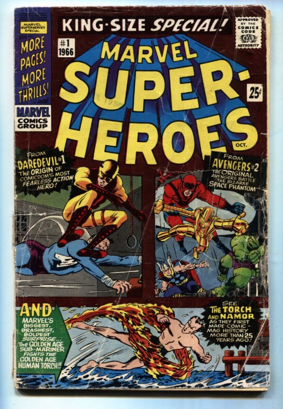 MARVEL SUPER-HEROES #1 comic book 1966-DAREDEVIL-SUB MARINER-AVENGERS- g