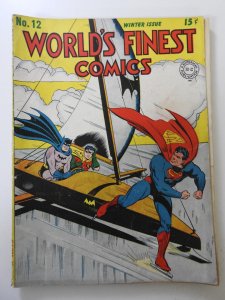 World's Finest Comics #12 (1943) GD Condition Cover detached