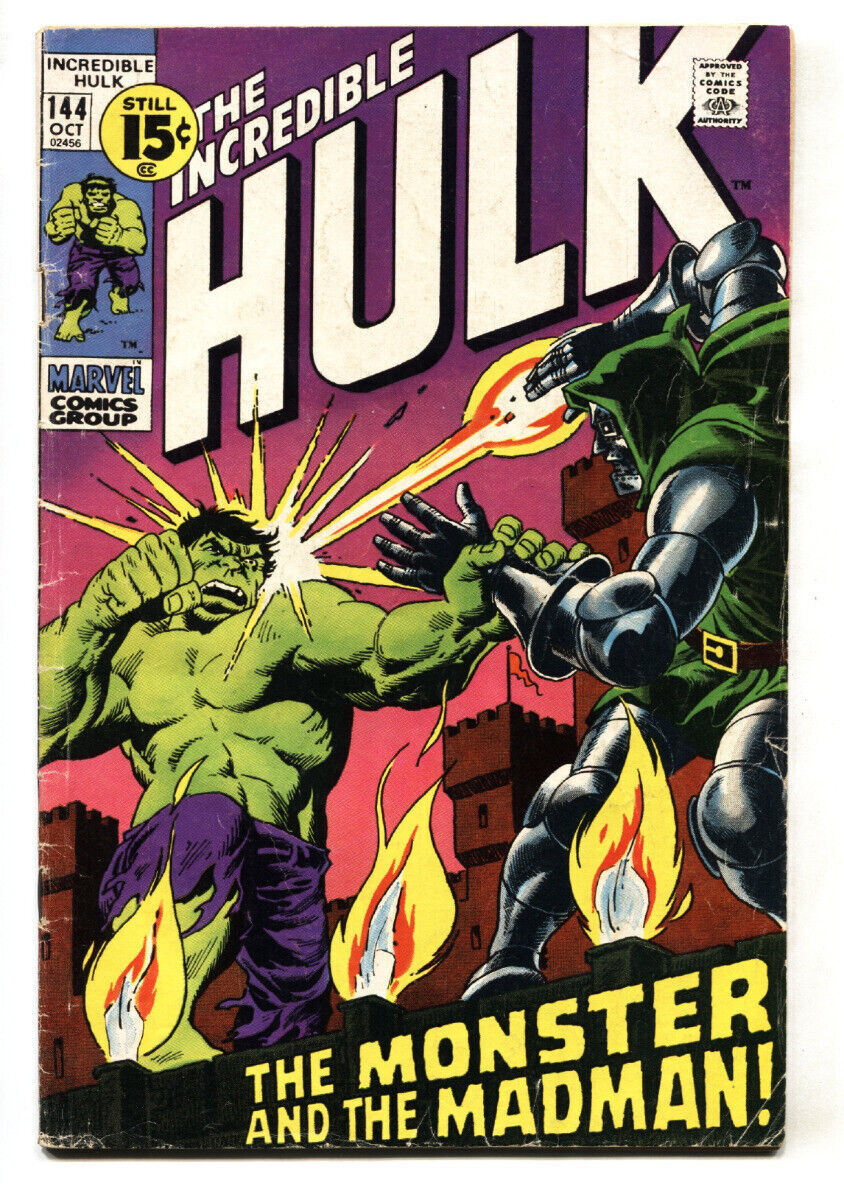 Incredible Hulk 144 Comic Book Marvel 1971 Dr Doom Vg Comic Books Modern Age Marvel 