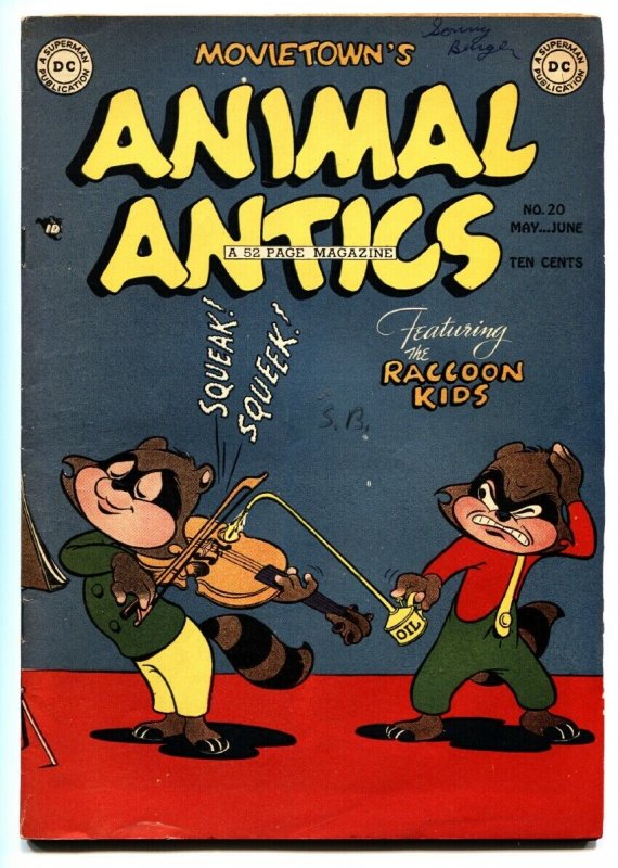 ANIMAL ANTICS #20 comic book 1949-RACCOON KIDS-VIOLIN COVER-GOLDEN AGE