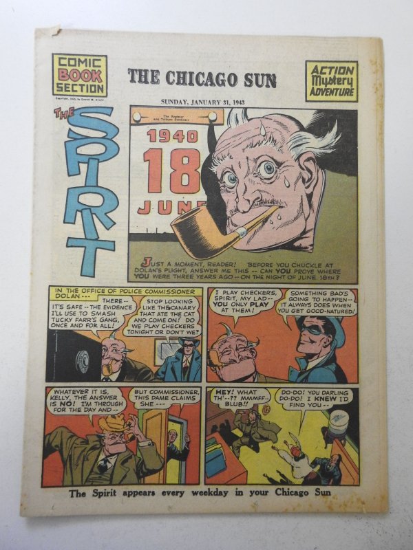 The Spirit #140 (1943) Newsprint Comic Insert Rare!