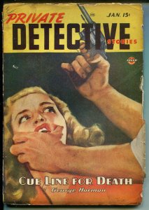 PRIVATE DETECTIVE  1/1947-MYSTERY & CRIME PULP-GUNMAN-CHOKING-vg