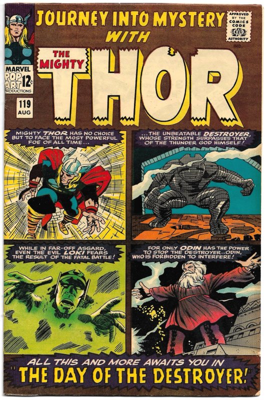 JOURNEY INTO MYSTERY #119 (Aug1965) 6.0 FN  Jack Kirby! 2nd appearnce DESTROYER!