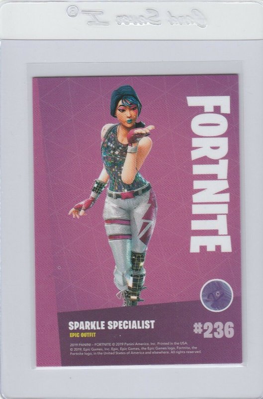 Fortnite Sparkle Specialist 236 Epic Outfit Panini 2019 trading card series 1