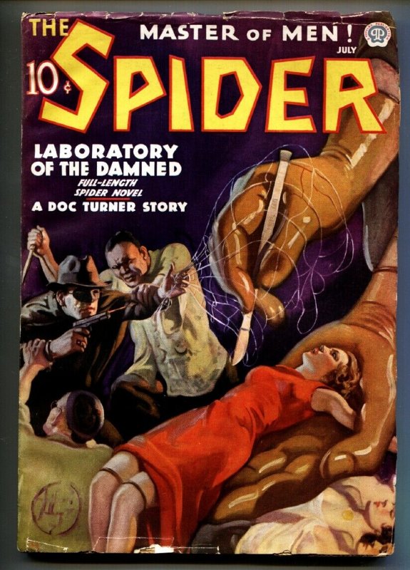 Spider July 1936-Lurid GGA cover-Hero-Pulp Magazine