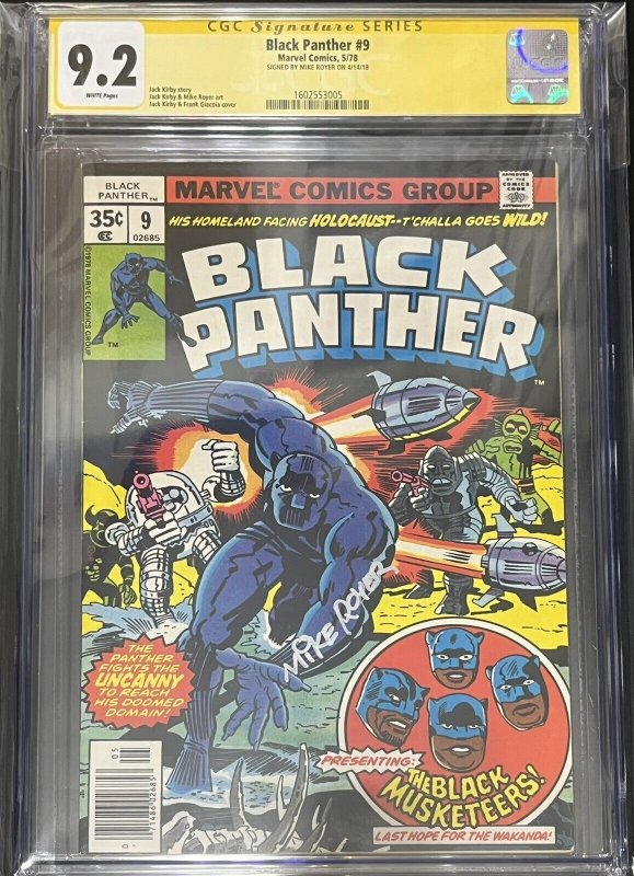 BLACK PANTHER #9 (1978) KIRBY CVR SIGNATURE SERIES SS CGC 9.2 MIKE ROYER PROSHIP