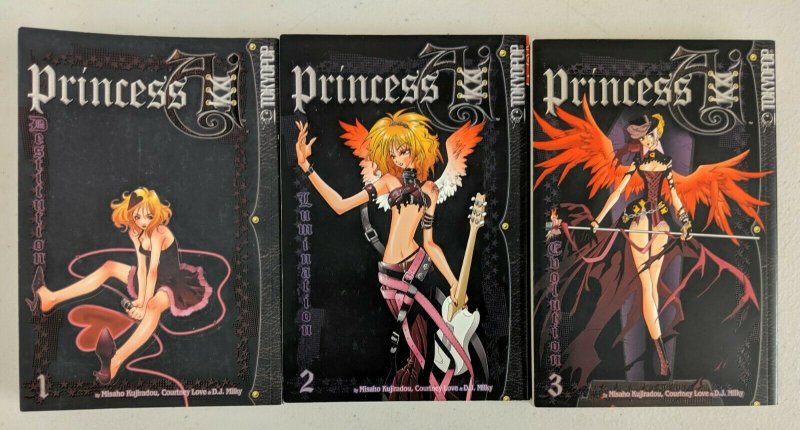 Princess Ai Vol 1-3 Full Set (TokyoPop, 2004) Misaho Kujiradou, Courtney Love