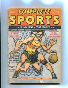 PULP:  COMPLETE SPORTS PULP-MARCH-1947-BASKETBALL-RED CIRCLE! VG-