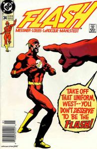 Flash (2nd Series) #34 VF ; DC | William Messner-Loebs White Cover