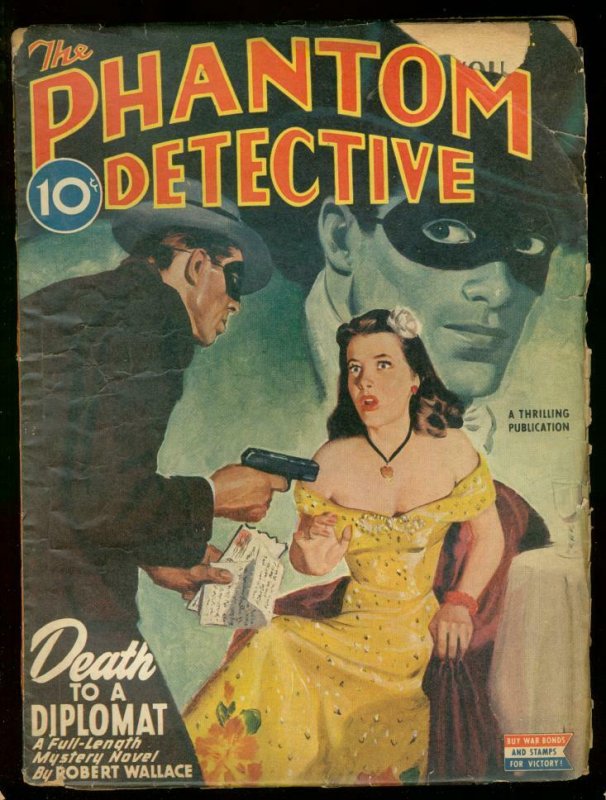 PHANTOM DETECTIVE OCT 1945- DEATH TO A DIPLOMAT PULP--- G