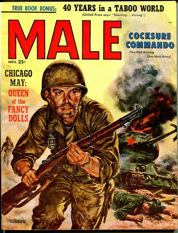 Male 11/1957-Atlas-Korean War-crime-spicy pulp exploitation-NM