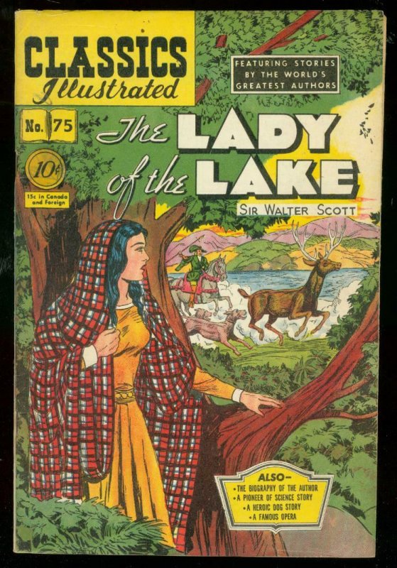 CLASSICS ILLUSTRATED #75 HRN 75-LADY OF THE LAKE-1ST ED VF 