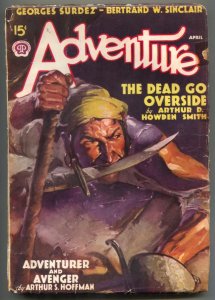 Adventure Pulp April 1938- Dead Go Outside VG-